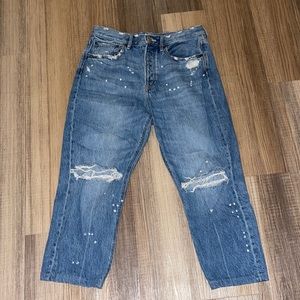 American Eagle Outfitters Ripped Jeans with White Paint Accent (Size 4 X-Short)